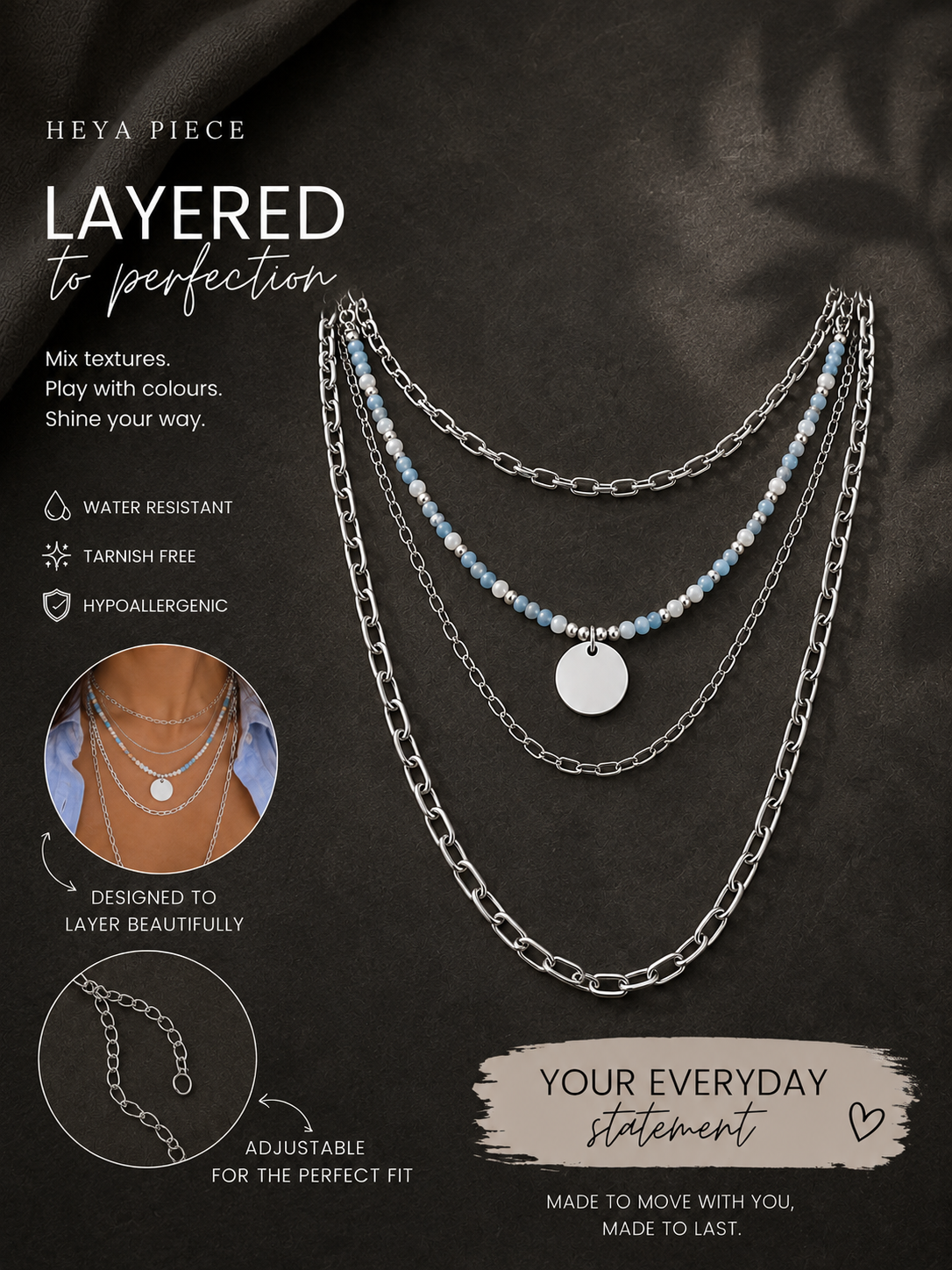 Heya Silver Layers Necklace