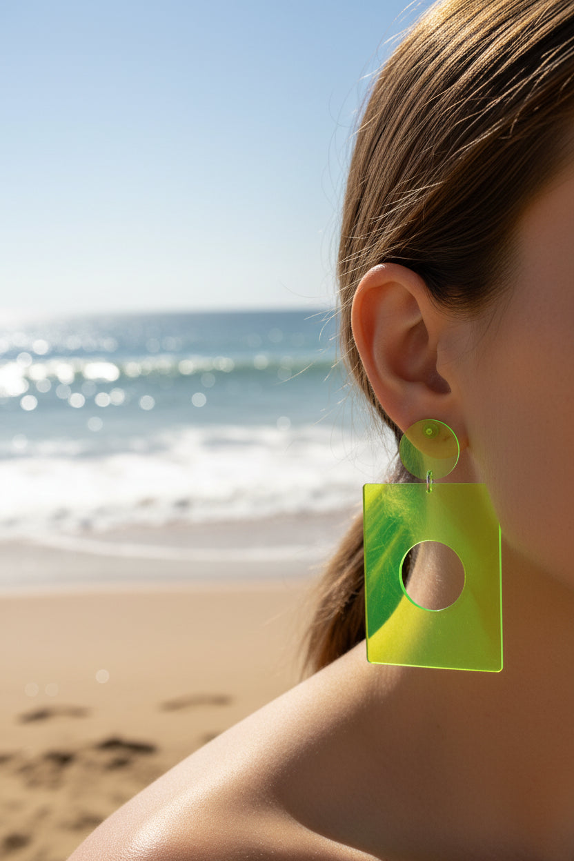 Heya Neon Yellow Mirage Earrings