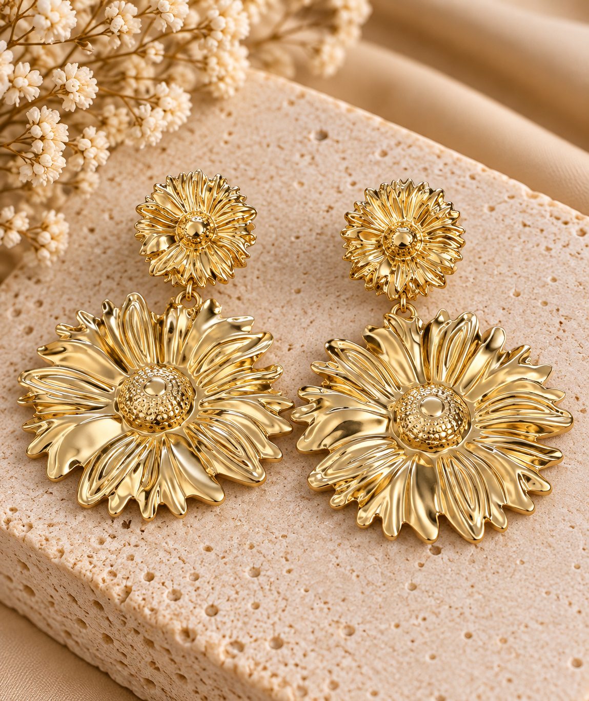 Golden Daisy Earrings
