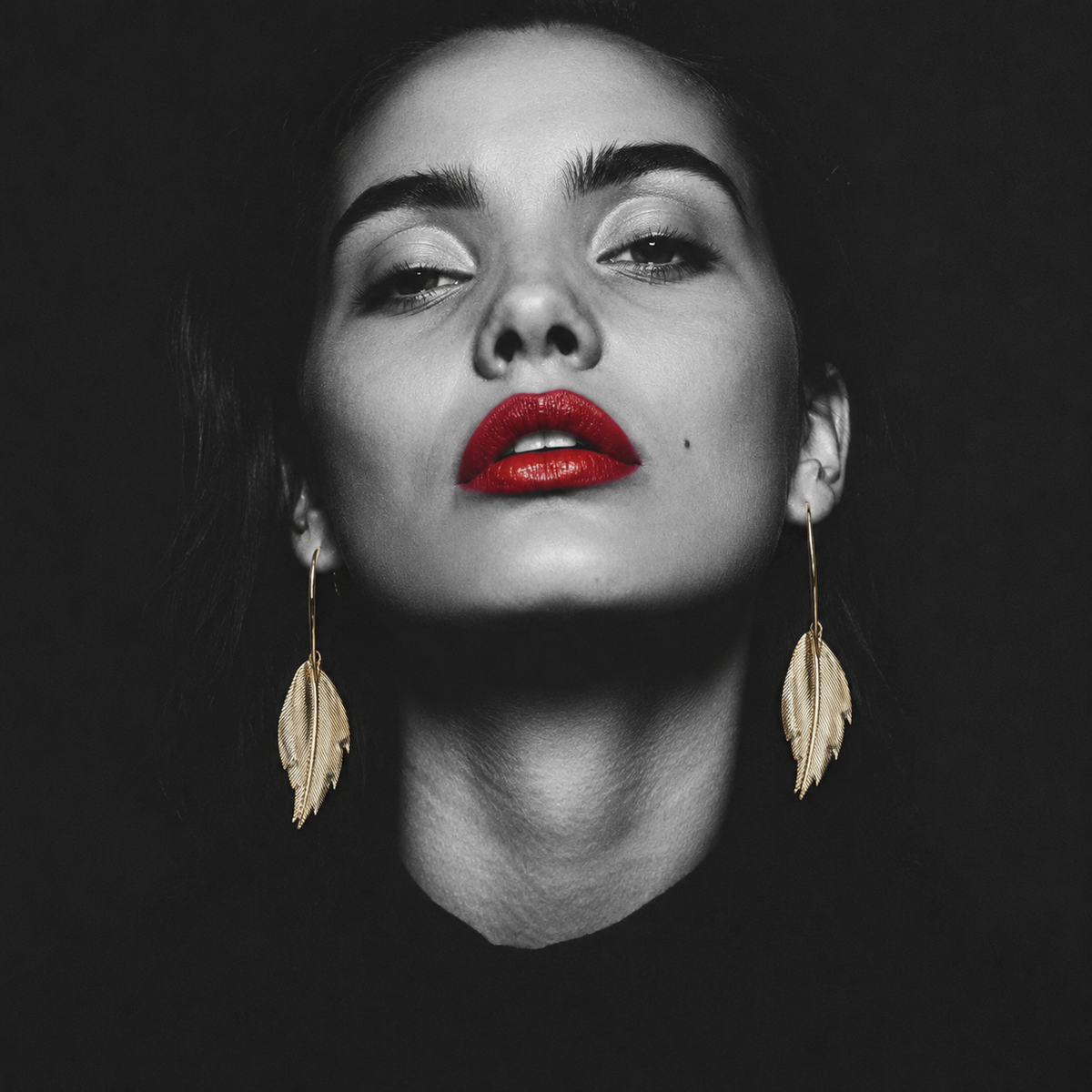 Golden Feather Earrings