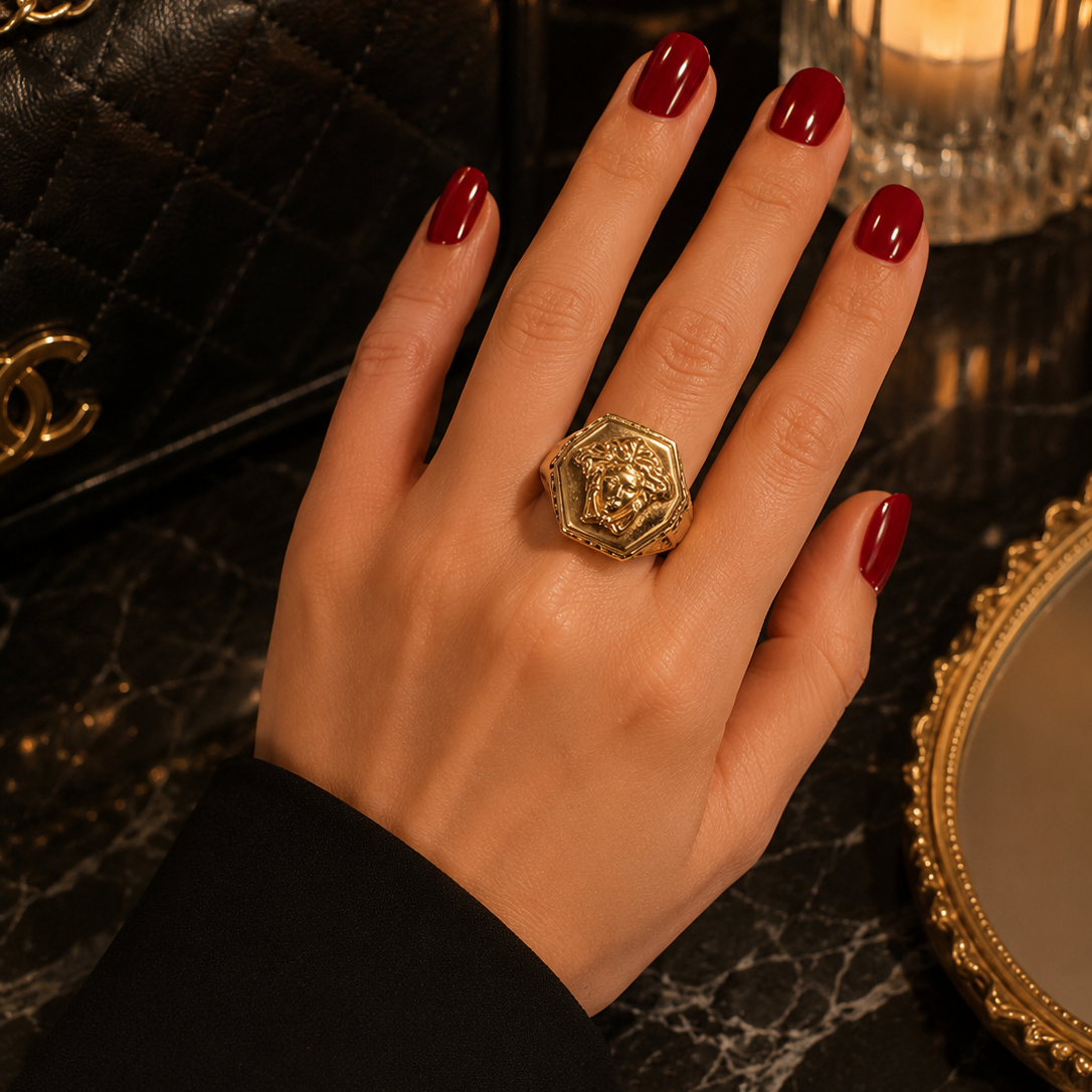 Heya Regal Medusa Signet Ring