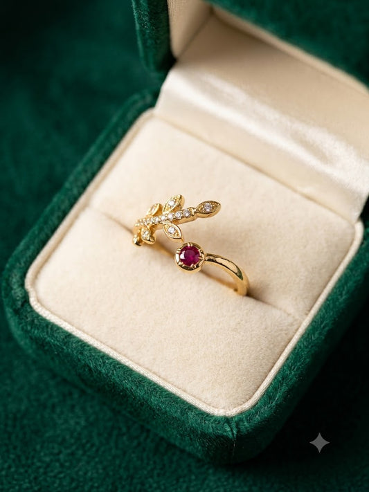 Heya Ruby Blossom Ring