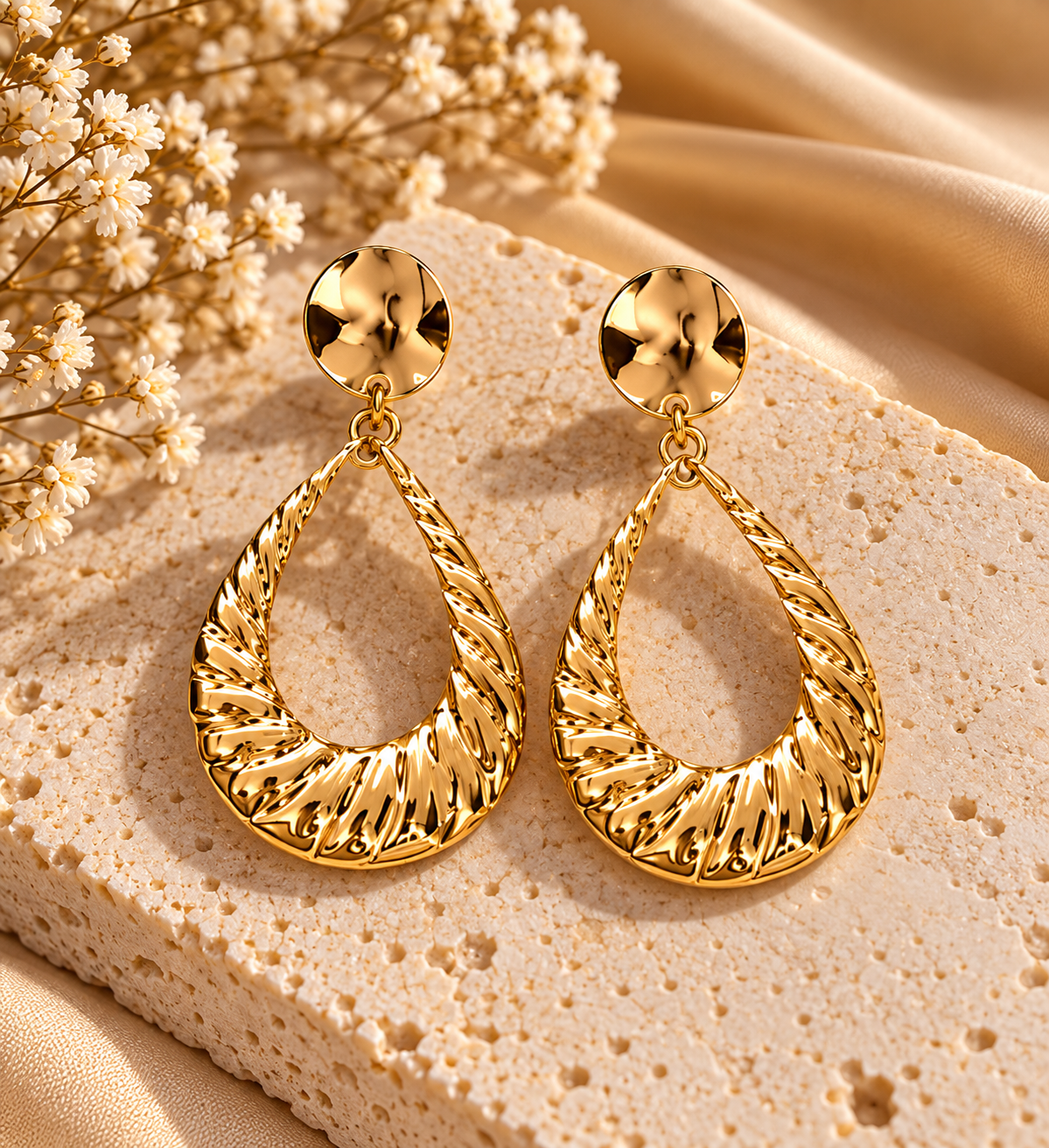 Golden Teardrop Earrings