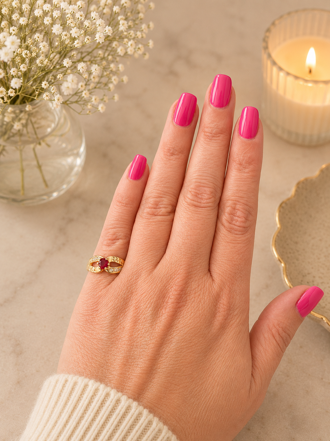 Heya Crimson Infinity Ring