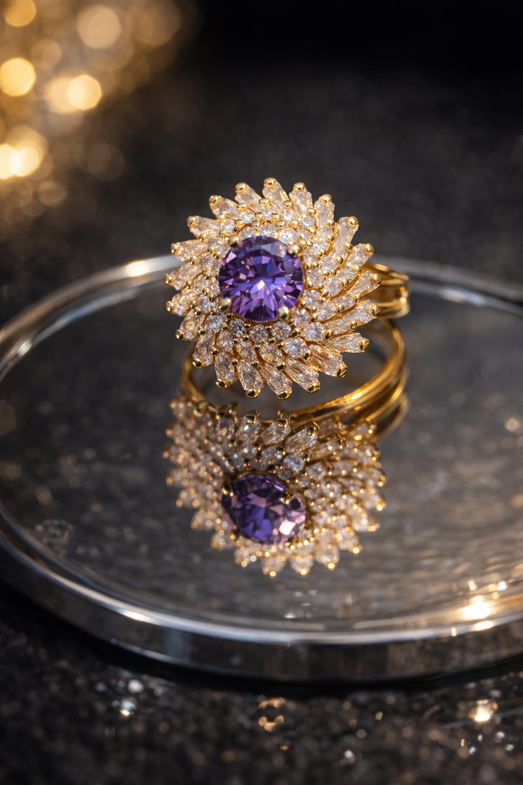 Heya Violet Halo Ring