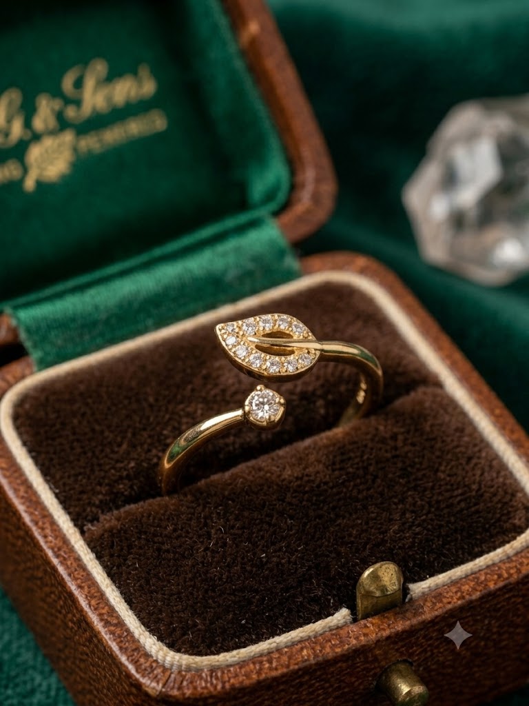 Heya Crystal Leaf Ring