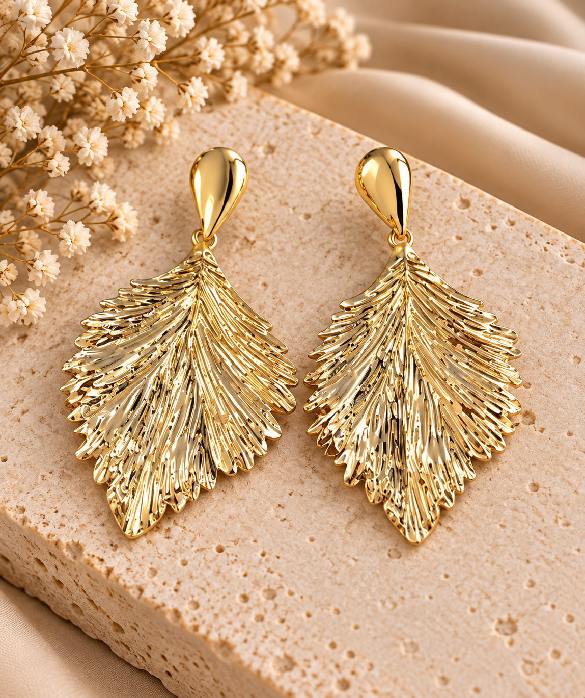 Golden Fan Earrings