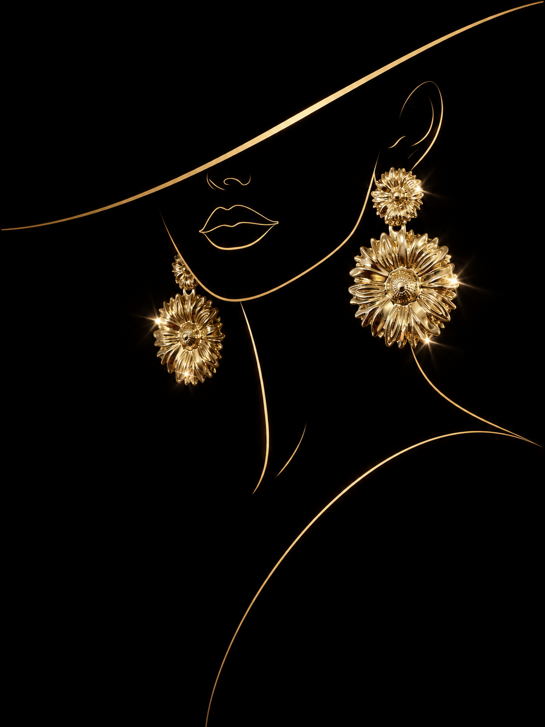 Golden Daisy Earrings