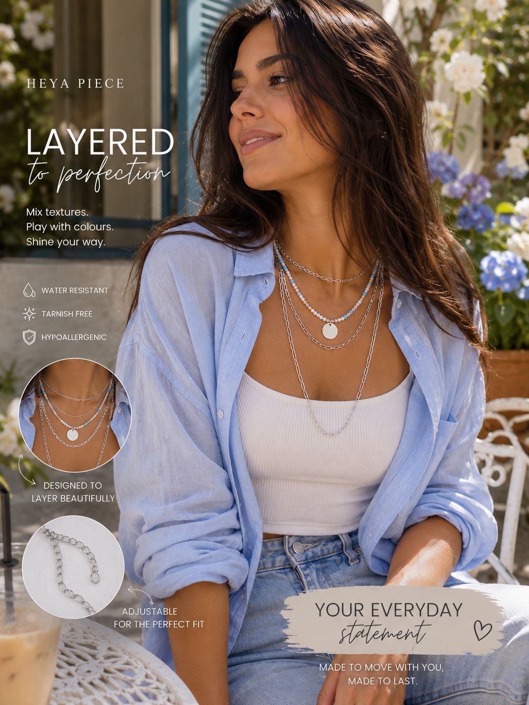 Heya Silver Layers Necklace