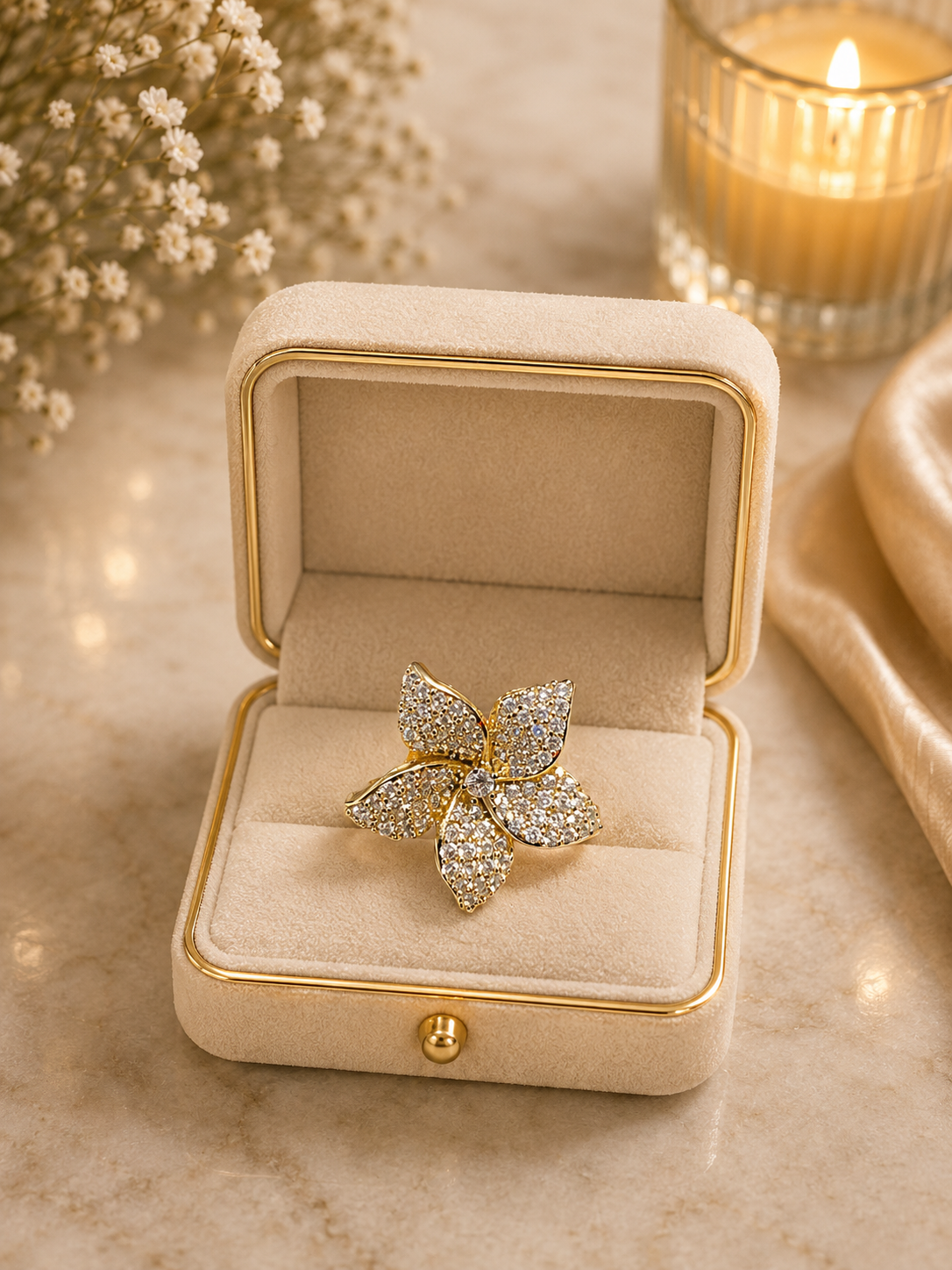 Hey a Crystal Blossom Ring
