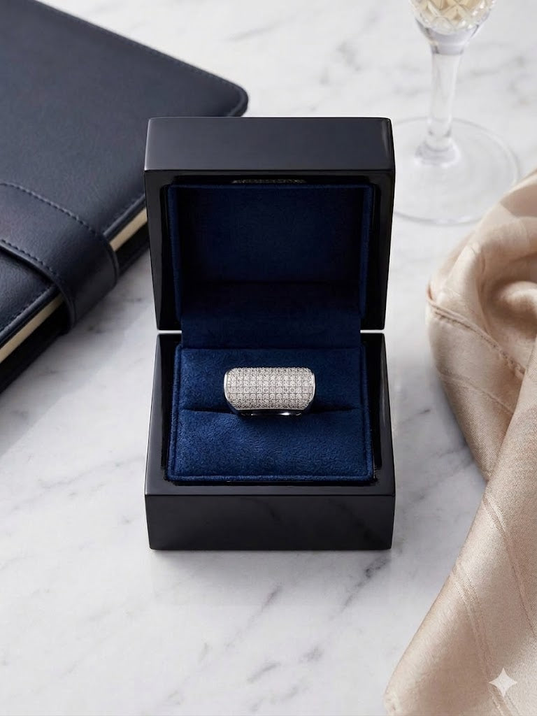 Heya Diamond Grid Statement Ring