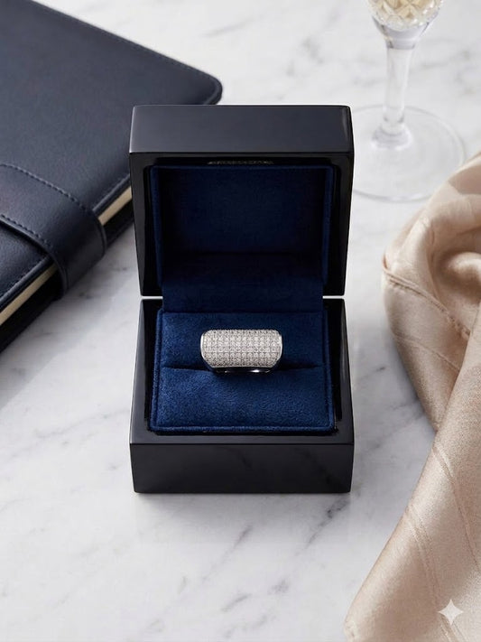 Heya Diamond Grid Statement Ring