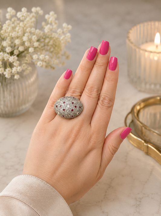 Heya Ruby Stardust Dome Ring