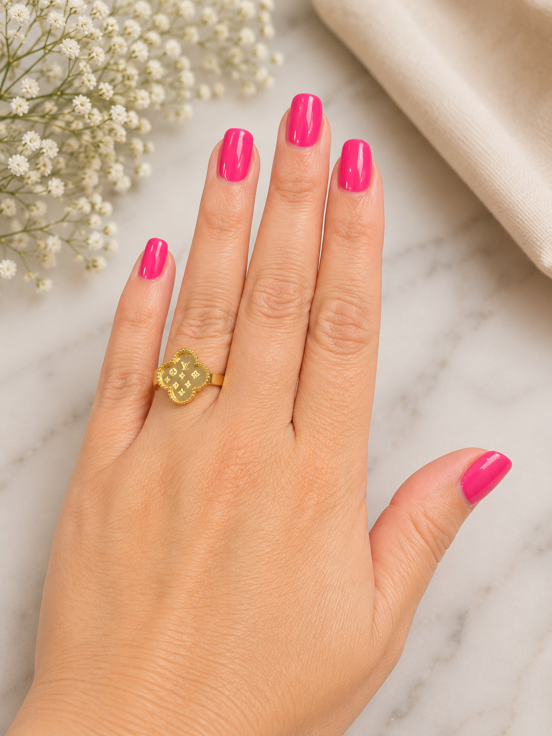 Heya Golden Clover Charm Ring