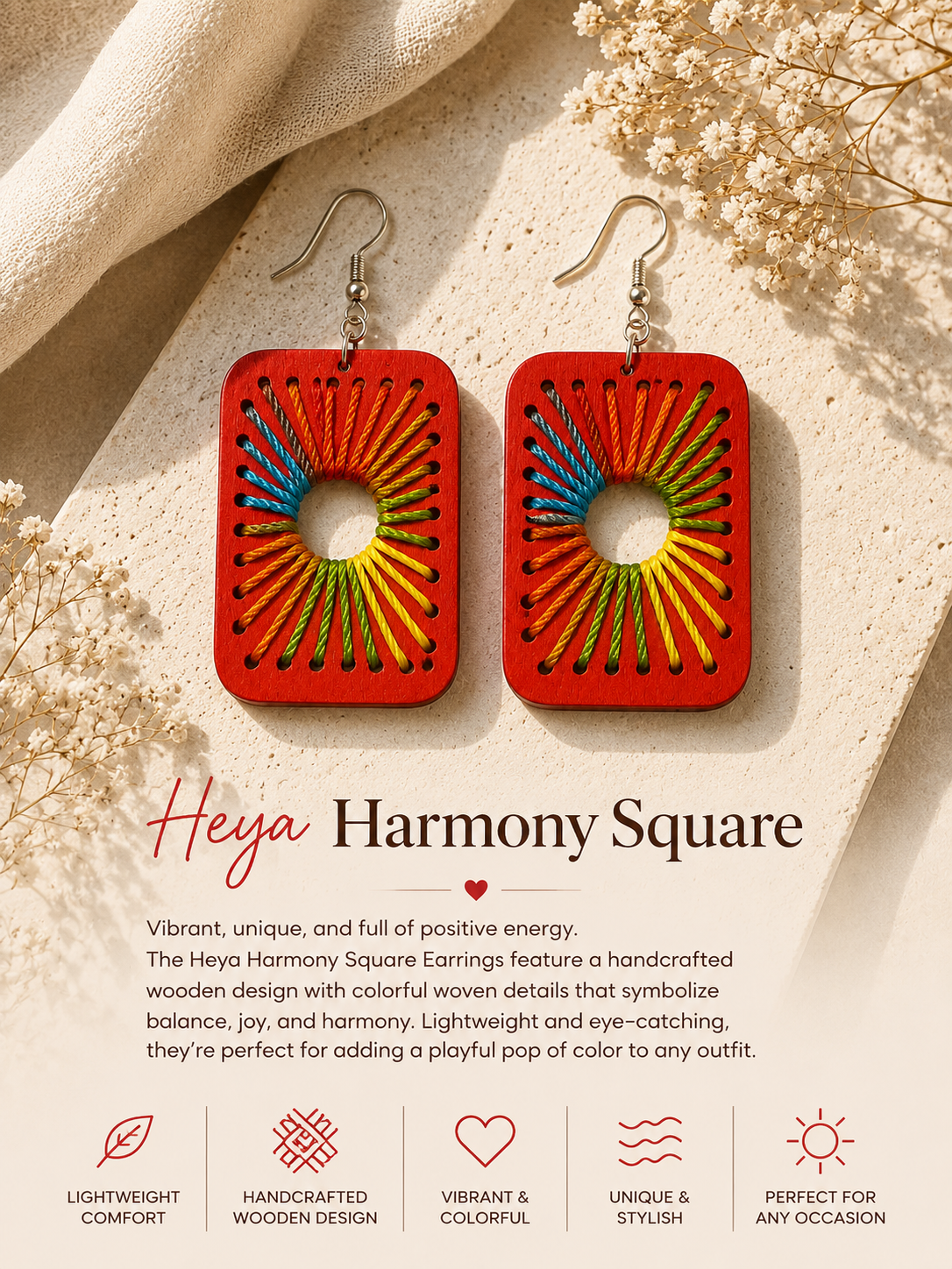 Heya Harmony Square Earrings